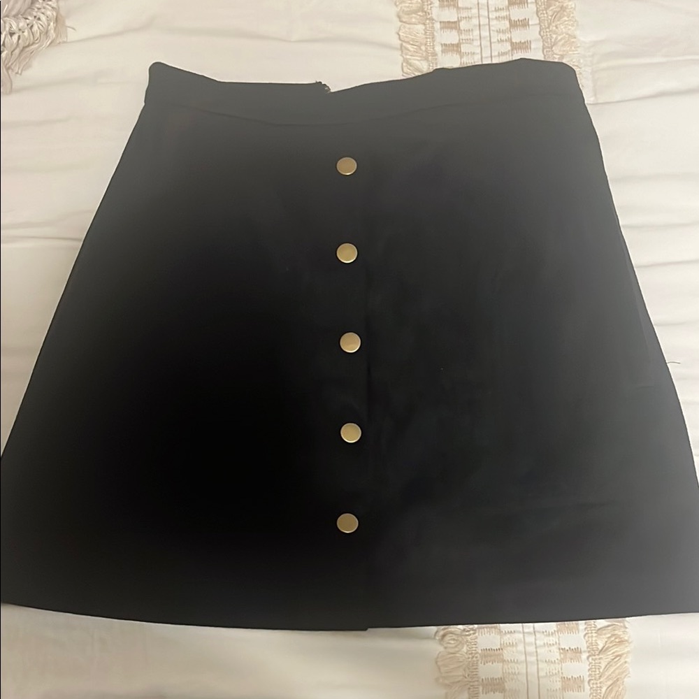 Dry Goods Black and Gold Mini A-Line Skirt